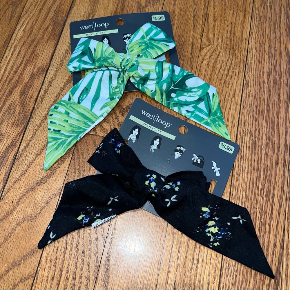 &Westloop Hair Accessories- head scarf bow purse bow dainty floral flowers leave